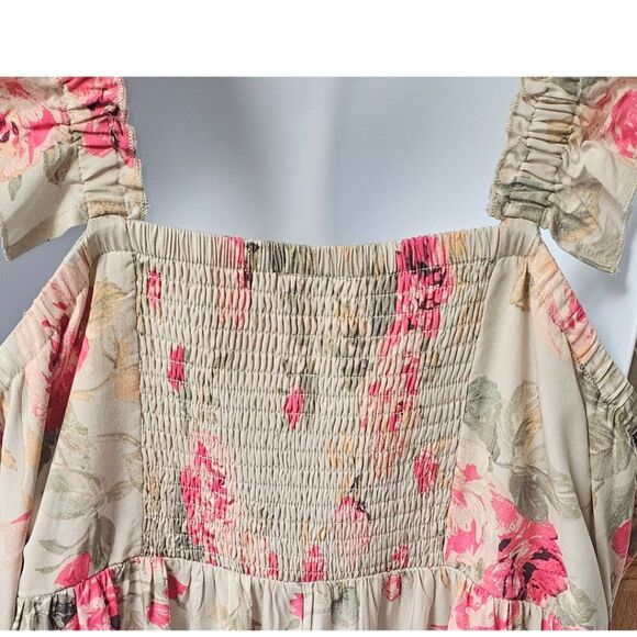 TORRID NEW MAXI Challis Steph Rose Ruffle StrapTiered Plus Size 3X Dress - Picture 13 of 17